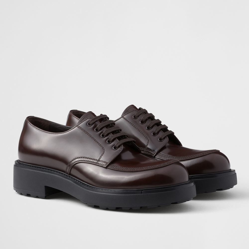 Prada Sienna Brushed Leather Derby Shoes 2EG445_055_F0038_F_G000